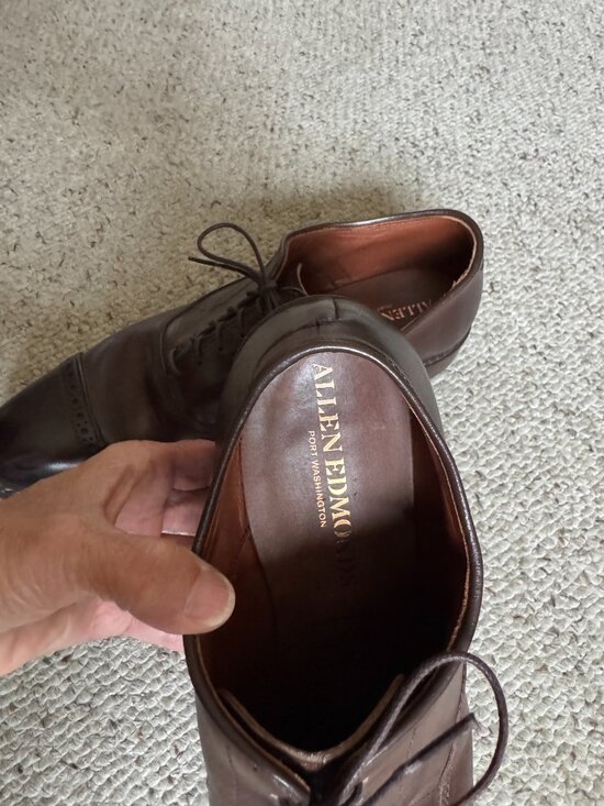 Mens Leather Dress Shoes Allen Edmonds Mahogany Lace Up Sz 9.5 Fifth Ave main image 6